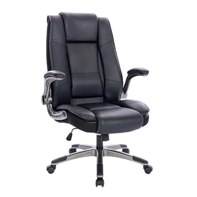 Chaise de patron de direction rembourrée à dossier haut